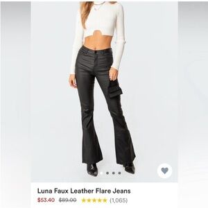 Edikted black leather pants